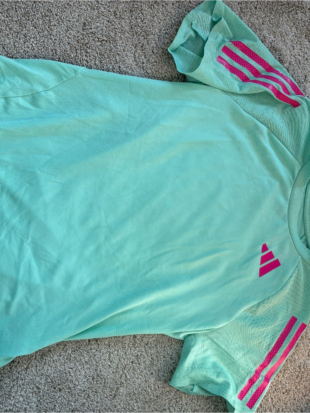 Adidas Athletic Tee - Mint with Pink Accents